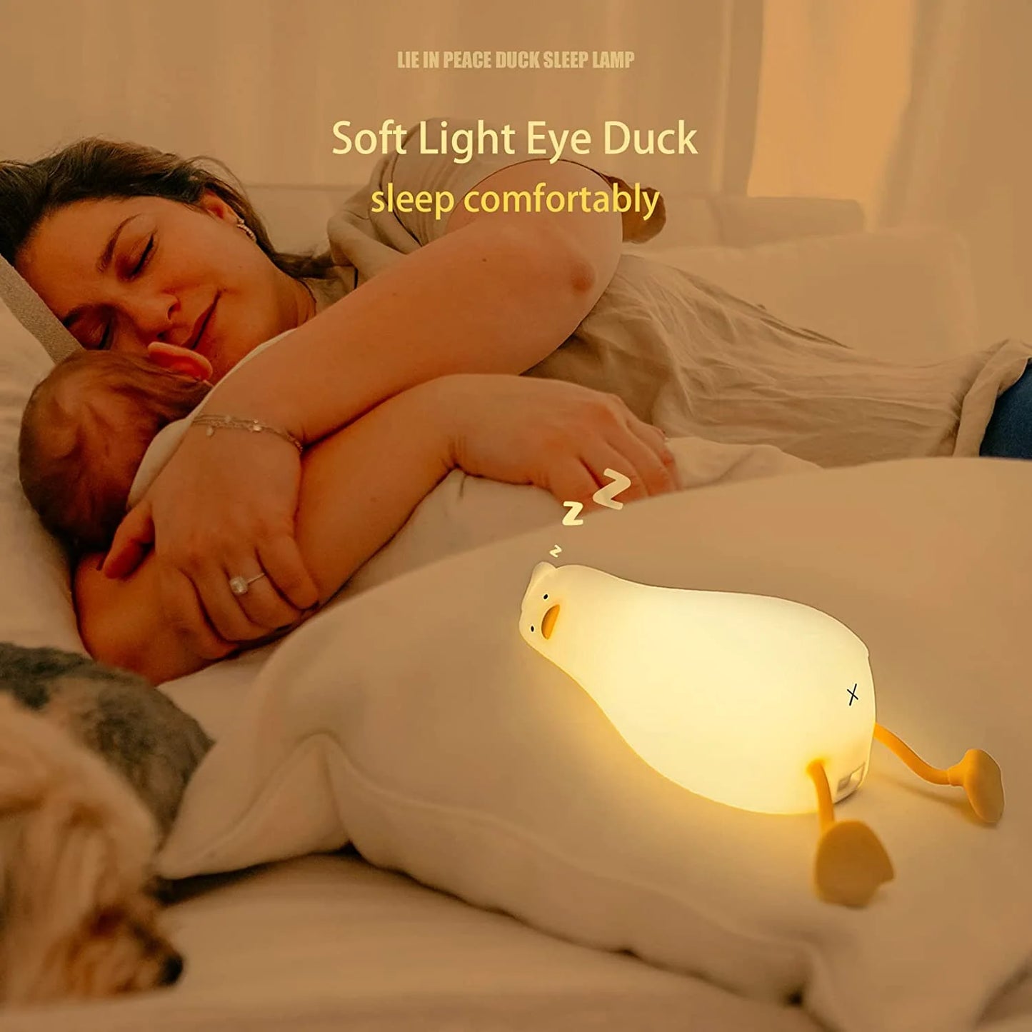 Dimmable LED Silicone Duck Night Light - Rechargeable Touch Lamp for Nursery and Breastfeeding
