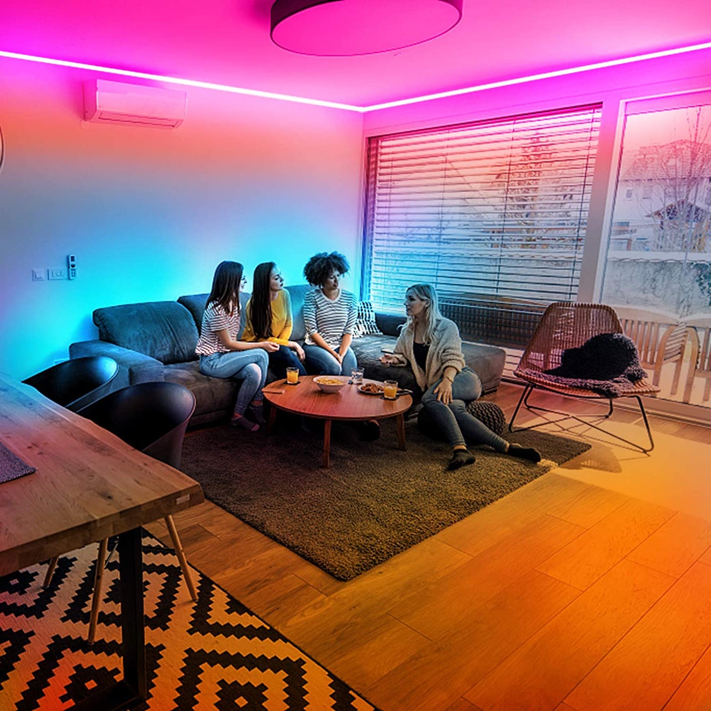 32.8 Ft Smart LED Strip Lights Kit with 2835 RGB Technology, 24-Key Remote Control, App Integration, Timer Scheduling, and Music Synchronization