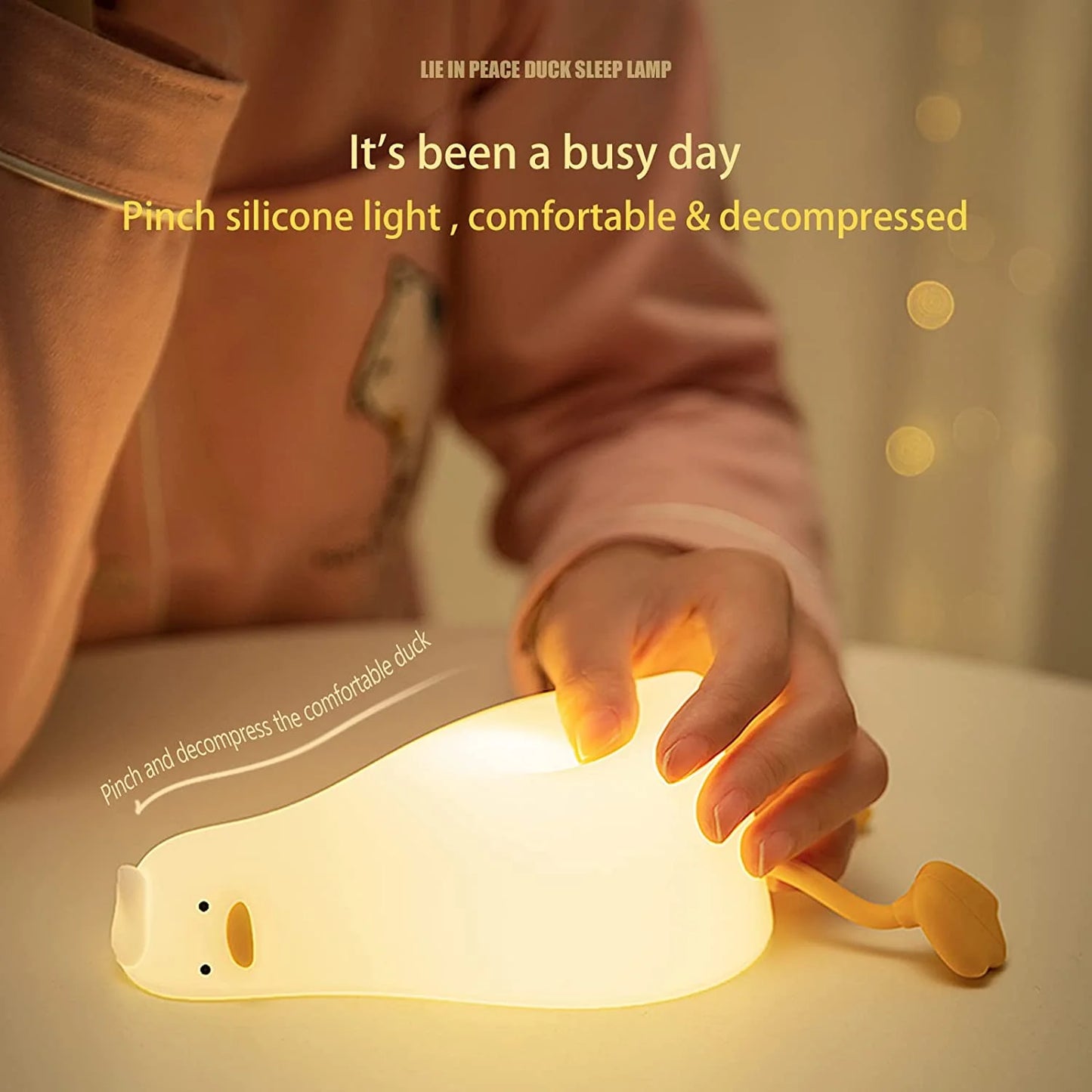 Dimmable LED Silicone Duck Night Light - Rechargeable Touch Lamp for Nursery and Breastfeeding