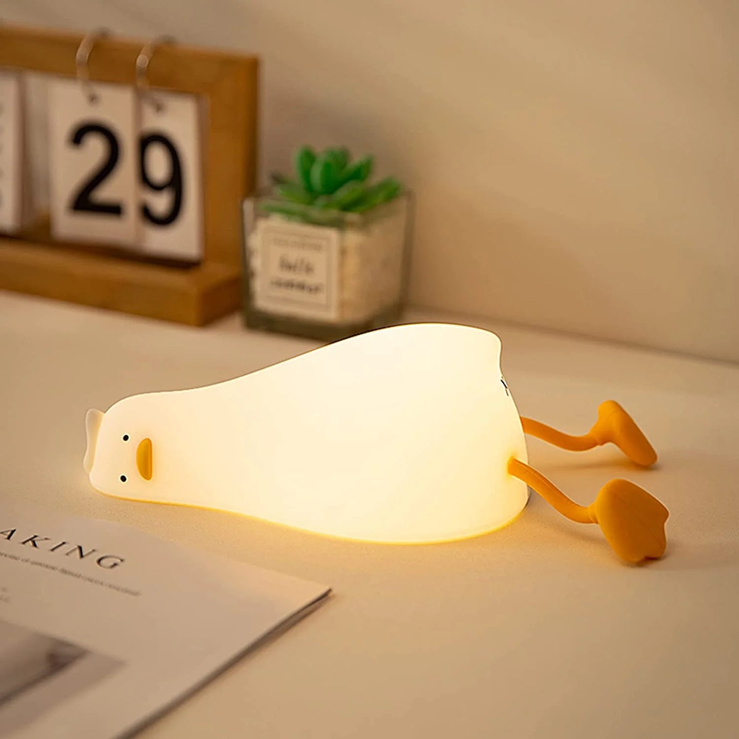Dimmable LED Silicone Duck Night Light - Rechargeable Touch Lamp for Nursery and Breastfeeding