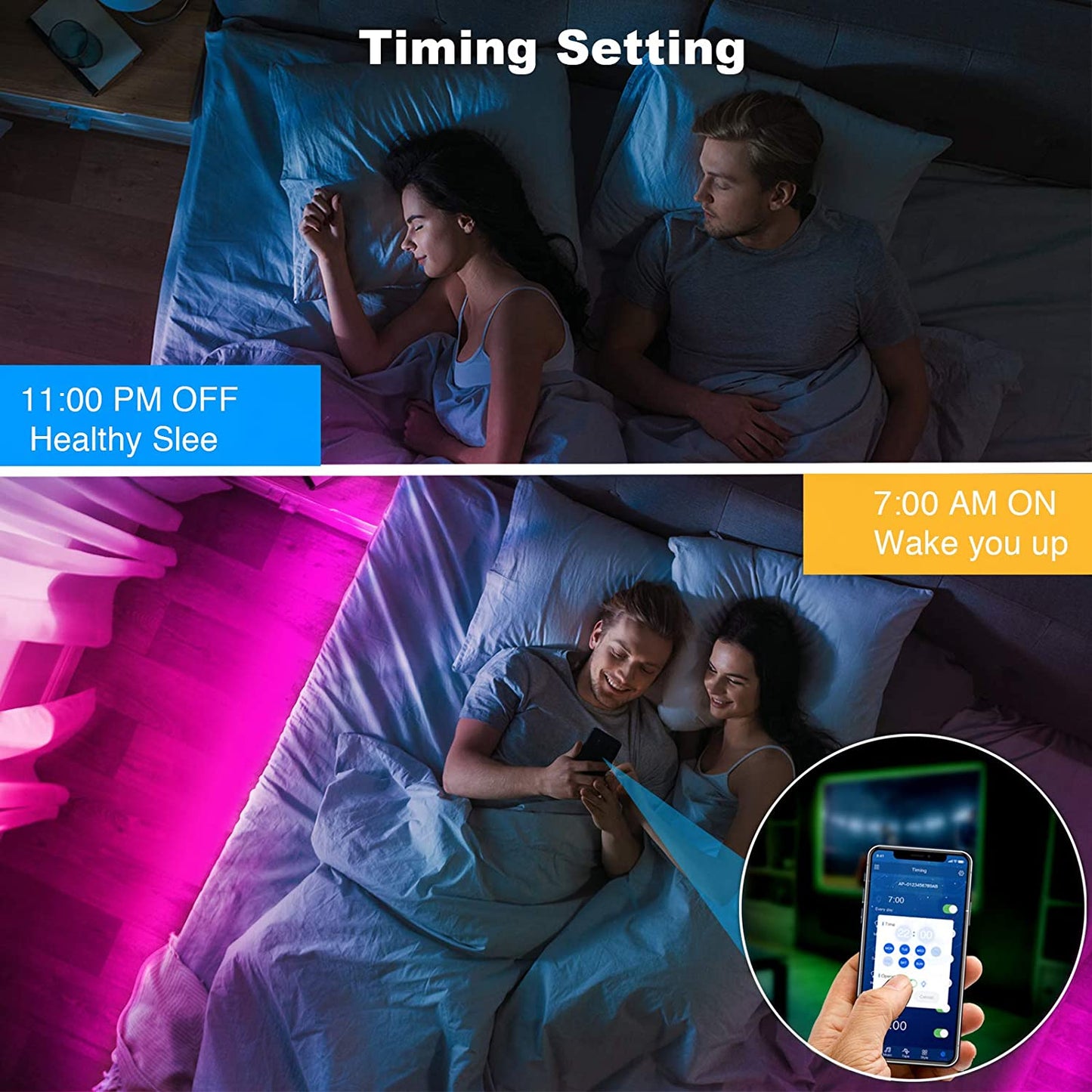 32.8 Ft Smart LED Strip Lights Kit with 2835 RGB Technology, 24-Key Remote Control, App Integration, Timer Scheduling, and Music Synchronization